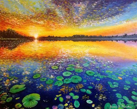 The Lotus Pond Painting by Jessica T Hamilton