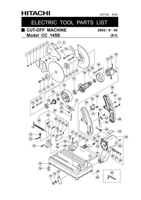 ELECTRIC TOOL PARTS LIST - Hitachi Koki (Singapore)