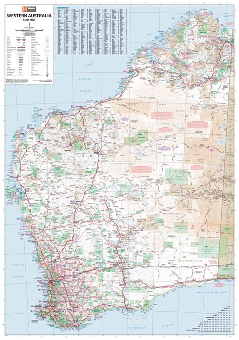 Buy large wall map of Western Australia with hang rails - Mapworld