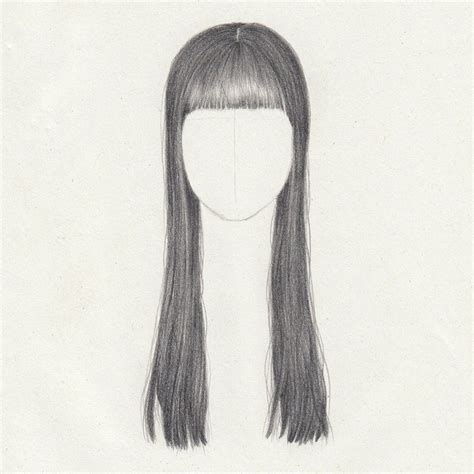 Long Straight Hair Drawing