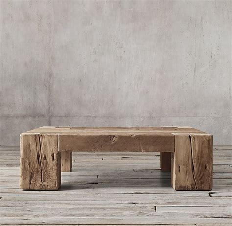 Reclaimed English Beam Square Coffee Table | Mesa de centro madera, Muebles de madera sala ...