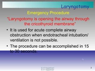 Tracheostomy surgical procedure | PPT