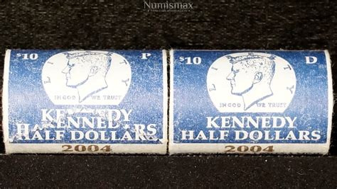 2004 D and P Kennedy Half Dollar Rolls (2 Roll Lot) - Numismax