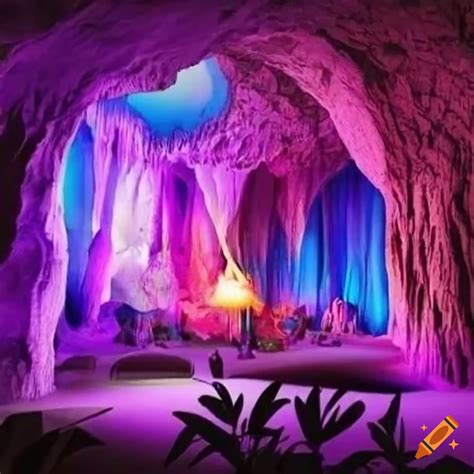 Colorful fantasy cave ecosystem on Craiyon