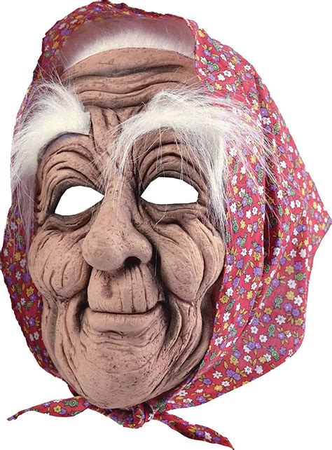 Amazon.com: Fancy Halloween Lady Babushka Scary Party Old Woman Rubber ...