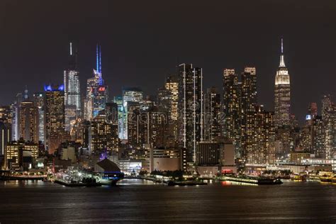 NYC, NEW YORK - SEPTEMBER 23, 2019: NYC Skyline at Night with ...