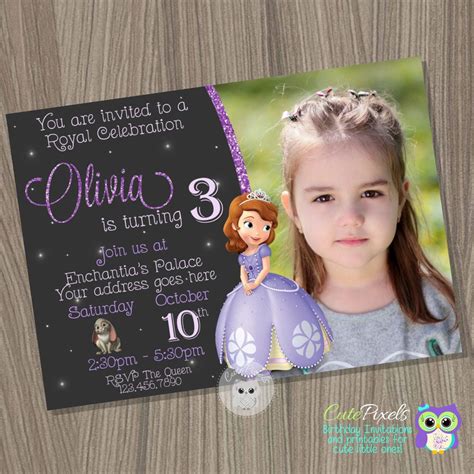 Sofia the first invitation, Princess Sofia Invitation, Princess Birthday Invitation, Sofia the ...