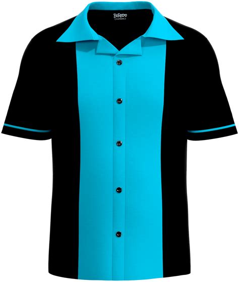 Mens Classic 50's Button Down Bowling Shirt