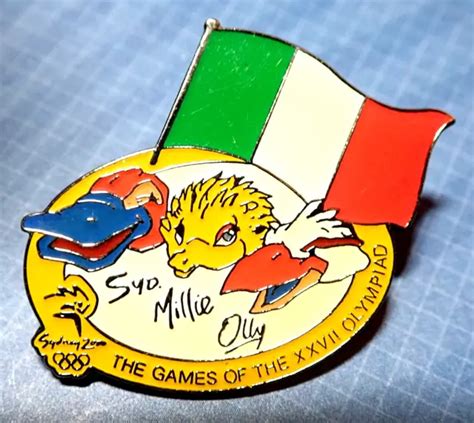 ^^RARE &ITALY FLAG& Mascots 2000 Sydney Olympic Games Pin Australia ...