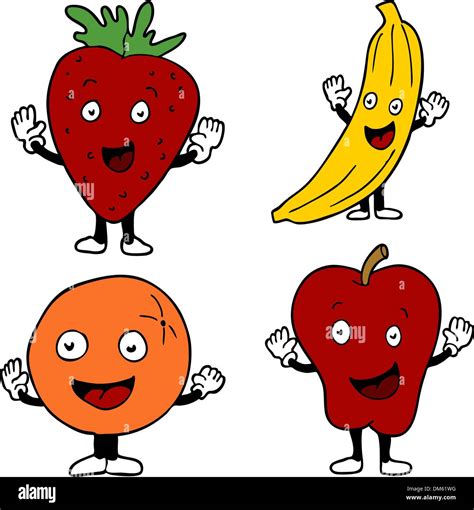 Fruit Cartoon Characters Stock Vector Image & Art - Alamy