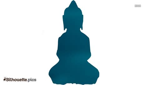 Antique Chinese Stone Sitting Buddha Statue Silhouette @ Silhouette.pics