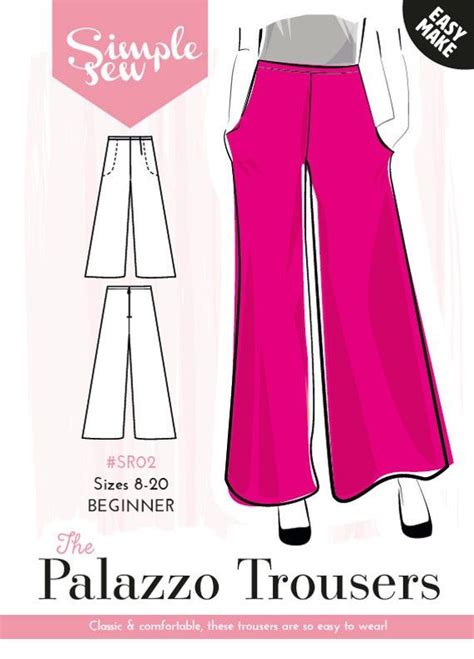 PDF Simple Sew Palazzo Trousers Sewing Pattern Capsule | Etsy in 2021 | Pants pattern free ...