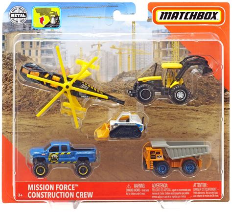 Matchbox Mission Force Construction Crew Diecast Vehicle 5-Pack Mattel ...