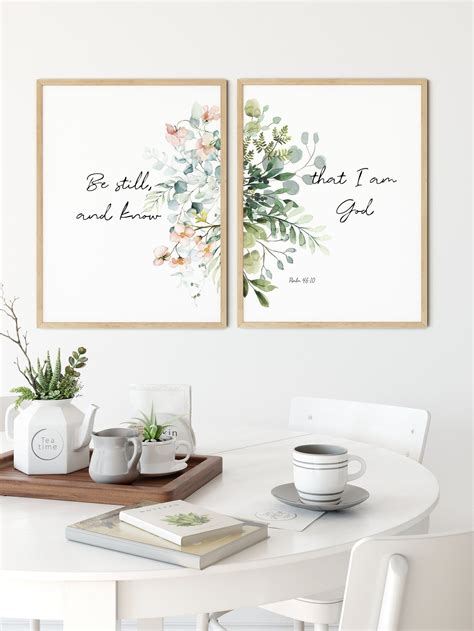 Psalm 46:10 Bible Verse Wall Art, Printable Wall Art, Set of 2 ...