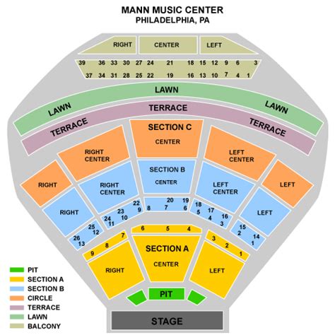 E911: mann music center seating chart