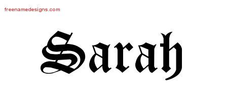 Blackletter Name Tattoo Designs Sarah Graphic Download - Free Name Designs