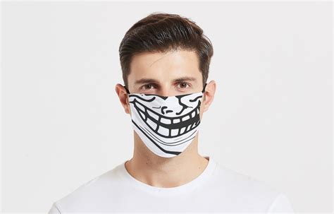 Meme Face Mask / Troll Face Mask / Funny Meme Mask / Laughing | Etsy