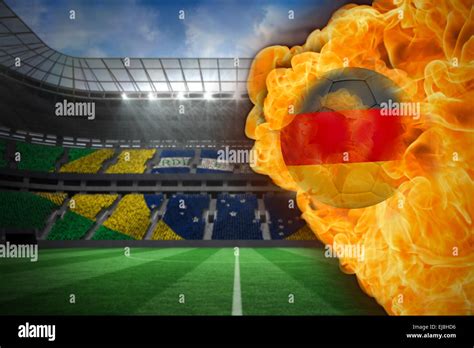 Fire surrounding germany flag football Stock Photo - Alamy