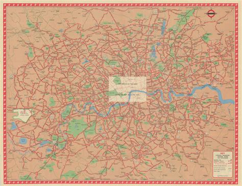 London Transport Bus map Central Area Buses Trolleybuses. LEWIS #2 1960