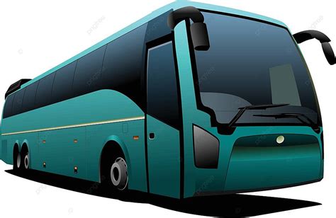 Vector Illustration Of A Tourist Bus In Green For Designers And Coaches Vector, Driver, Tourism ...