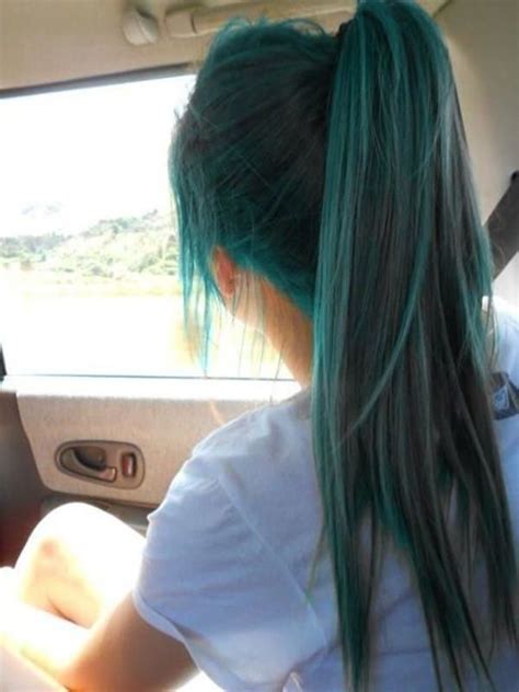 Ombre Hair, Teal Hair, Balayage Hair, Black Hair, Green Hair Dye, Dye ...