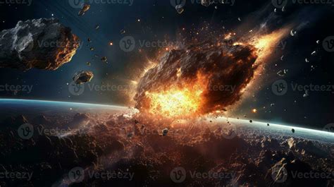 Captivating meteorite impact. Generative AI 30463506 Stock Photo at Vecteezy