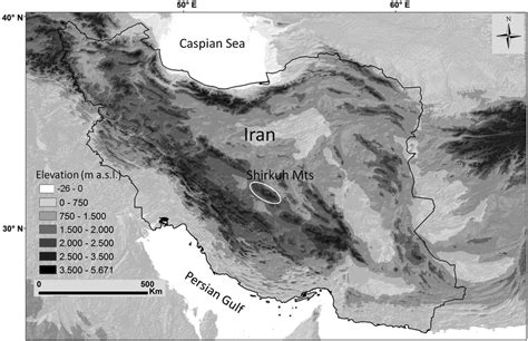 Topographic map of the Iranian Plateau showing the location of the... | Download Scientific Diagram