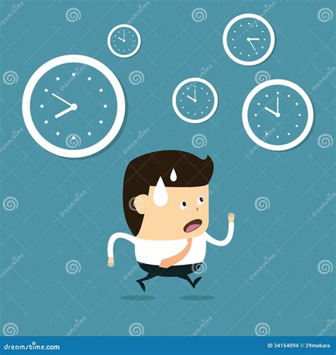 Time Management With Cartoon Businessman Stock Vector - Illustration of backgrounds, business ...