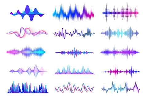 Sound waves. Frequency audio waveform, music wave (1140778)