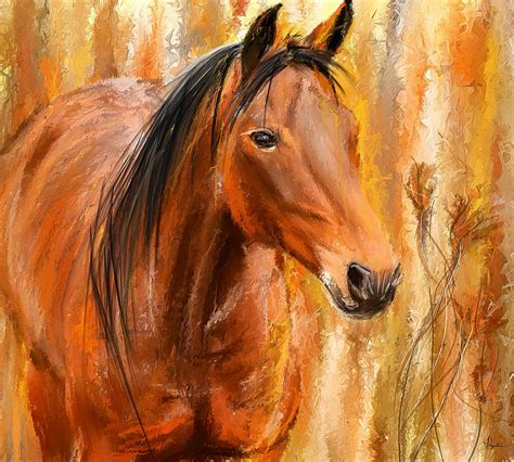 Standing Regally- Bay Horse Paintings Painting by Lourry Legarde