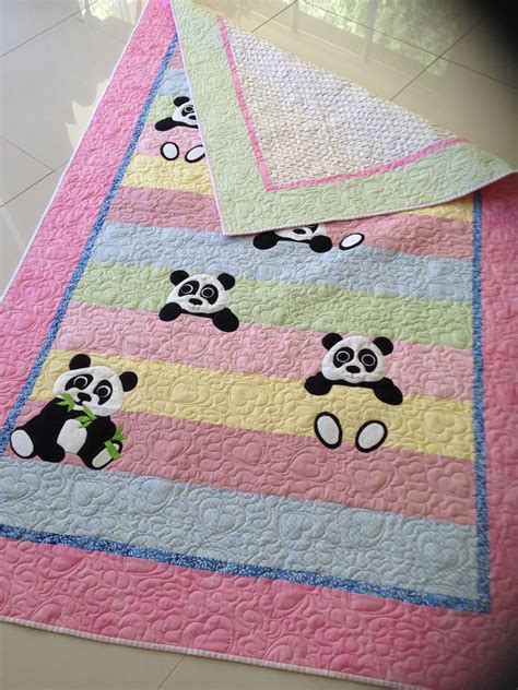 the back of Panda quilt for Grace Boys Quilt Patterns, Jelly Roll Quilt Patterns, Machine ...