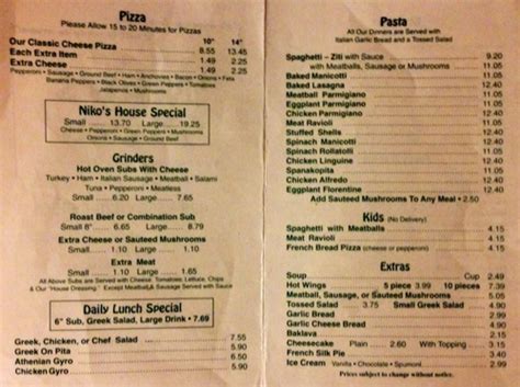 Niko's Pizza, Inc. | RESTAURANTS