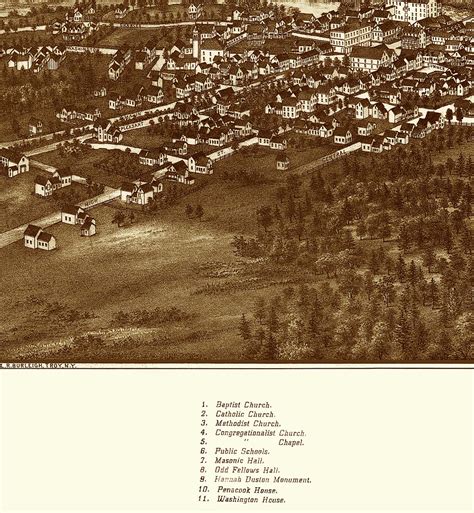 Penacook, NH in 1887 - Bird's Eye View Map, Aerial map, Panorama map ...