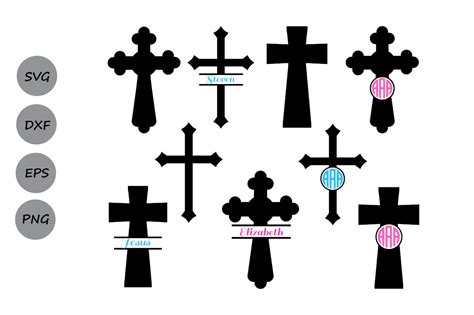 Cross svg silhouette, Christian Cross SVG Cut Files, cross monogram. By CosmosFineArt ...