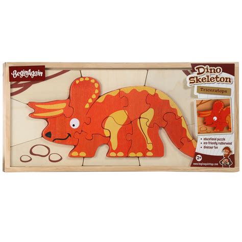 Dino Skeleton Wooden Puzzle - Triceratops - MACkite