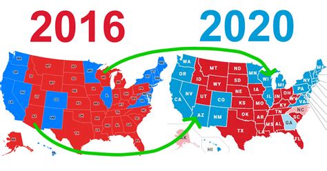 2016 vs 2020 Electoral College Map - Mashew.com