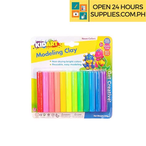 Clay (Kid Art) Modeling Clay 12 Neon Colors T200NE - Supplies 24/7 Delivery