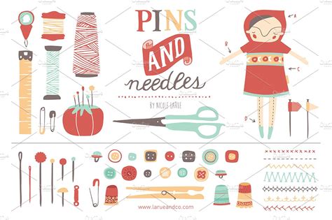 Pins & Needles (Vector) | Custom-Designed Illustrations ~ Creative Market