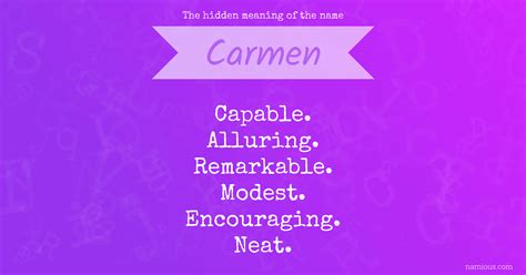 The hidden meaning of the name Carmen | Namious