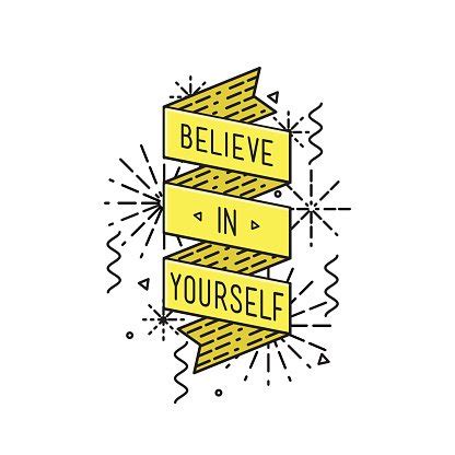 Belive In Yourself Inspirational Vector Illustration, Motivational Quotes Typographic Poster ...