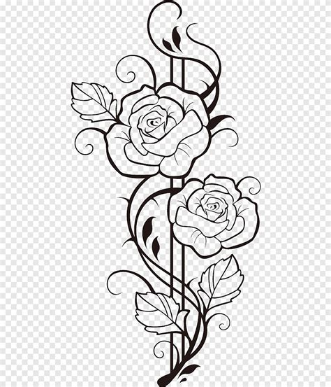 The Best 8 Rose Clipart Black And White Simple Flower Design ...