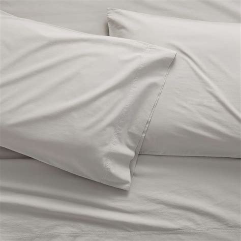 Organic Cotton Grey Full Bed Sheet Set + Reviews | Crate & Barrel