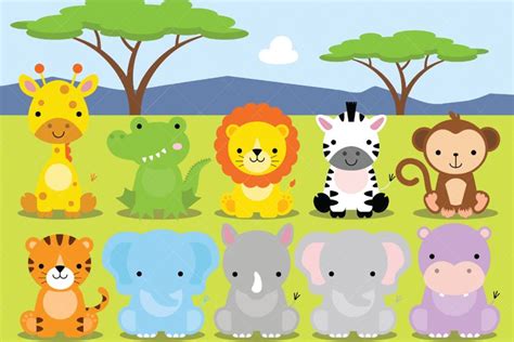 African Animals Clipart, Safari, Zoo