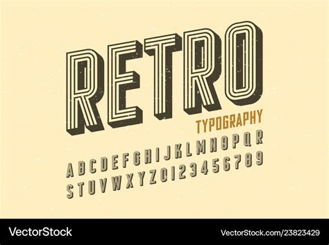 Retro style vintage font Royalty Free Vector Image