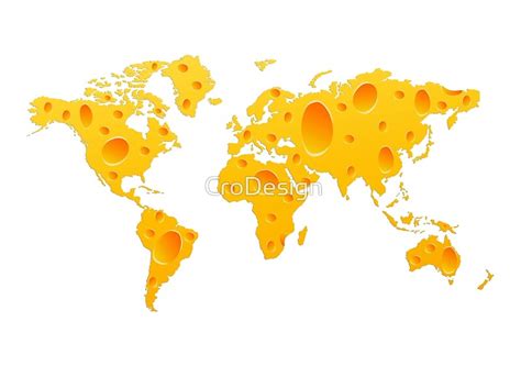 "Cheese World Map " Framed Prints by CroDesign | Redbubble