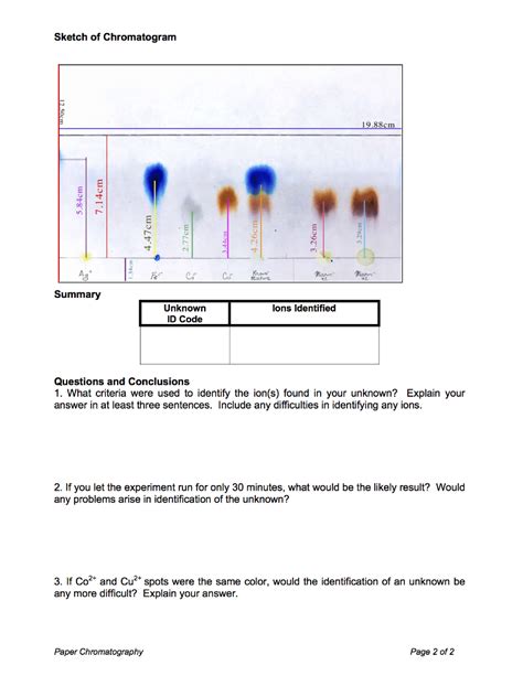 Solved Lab Report for Paper Chromatography Data, | Chegg.com