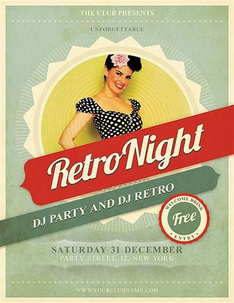 retro Night Flyer | Disenos de unas, Retro, Diseño grafico