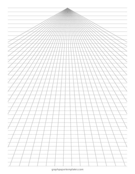 Center Perspective Grid Graph Paper Printable