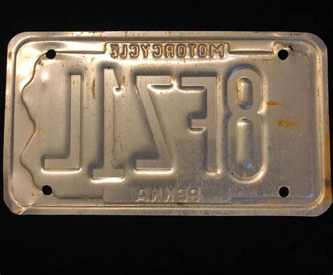 1990s PA Vintage Motorcycle License Plate in Excellent | Etsy