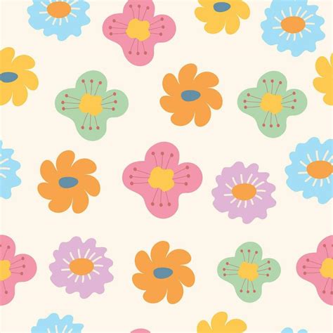 Floral background with cute flowers. Colorful floral seamless ...